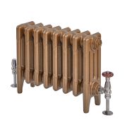 Gietijzeren Radiator 4 Kolommen 46cm Hoog - Gebrand Goud | Kies de Breedte | Mercury