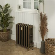 Gietijzeren Radiator 6 Kolommen 66cm Hoog Natuurlijk Messing | Kies de Breedte | Isabel