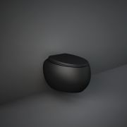 Randloos Hangend Toilet met Softclose Toiletzitting - Modern Mat Zwart | RAK Cloud x Hudson Reed