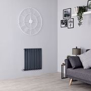 Elektrische Design Radiator Horizontaal Antraciet met WiFi Verwarmingselement | 63,5cm x 59cm (Enkel Paneel) | Revive - ECOSO van Hudson Reed