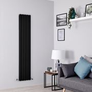 Design Radiator Verticaal Vlak Paneel - Zwart | Keuze Afmetingen | Delta