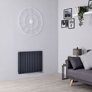 Design Radiator Horizontaal H.63,5cm Onderaansluiting Antraciet| Keuze Afmeting   | Revive Caldae
