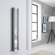 Design Radiator Verticaal met Spiegel Antraciet Keuze Afmeting | Sloane