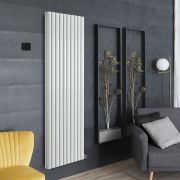 Vloeistofvrije Elektrische Design Radiator Verticaal 2-Lagig 178,4cm x 59cm - Wit | Keuze WiFi Thermostaat | Revive Ardus - ECOSO van Hudson Reed