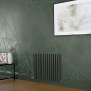 Design Radiator Elektrisch Horizontaal 63,5cm Hoog Groen (Evergreen) | Keuze Afmeting en Opties voor Thermostaat en Kabelafdekking | Revive
