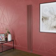 Design Radiator Elektrisch Verticaal - Rood (Booth Red) | Keuze Afmeting en Opties voor Thermostaat, WiFi Verwarmingselement en Kabelafdekking | Revive
