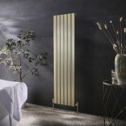 Design Radiator Verticaal 160cm x 45cm Vlak Paneel Ontwerp - Satijn Goud | Delta