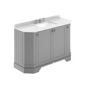 Wastafelmeubel 122cm Klassiek met Wit Marmeren Blad | Keuze Afwerking Meubel | Keuze Wastafel met 1 of 3 Kraangaten | Old London