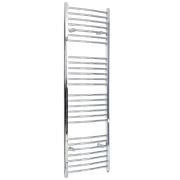 Elektrische Handdoekradiator Gebogen Chroom 50 x 180cm Incl. Standaard Verwarmingselement | Kent