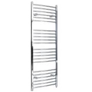 Elektrische Handdoekradiator Gebogen Chroom 60 x 160cm Incl. Standaard Verwarmingselement | Kent