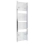Elektrische Handdoekradiator Gebogen Chroom 60 x 180cm Incl. Standaard Verwarmingselement | Kent