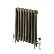 Gietijzeren Radiator 3 Kolommen 56cm Hoog Natuurlijk Messing | Kies de Breedte | Mercury