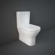 Duoblok Toilet Mini Randloos met Softclose Toiletzitting met Deksel Glanzend Wit | RAK Resort x Hudson Reed
