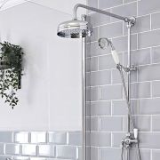 Douchekolom Klassiek met 19cm Ronde Douchekop en Handdouche Chromen/Wit | Elizabeth