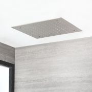 Verzonken Plafond Douchekop 40cm Vierkant Geborsteld Nikkel | Aldwick