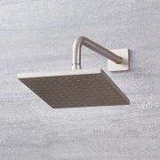 Regendouchekop 20 x 20 cm  Massief Messing  - Geborsteld Nikkel