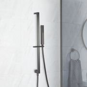 Glijstangset Modern met Handdouche, 175cm Doucheslang en een Geïntegreerde Aansluitbocht - Gunmetal Grey | Orno
