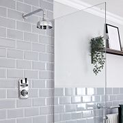 Doucheset Klassiek Inbouw 1-Weg Thermostatisch Douchekop 15cm Rond Chroom en Zwart | Elizabeth