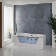 Whirlpool Spa-Bad 170cm x 80cm Dubbelzijdig Chromen | Breeze