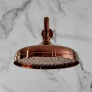 Douchekop 30cm Rond met Muurbevestigde Douchearm - Klassiek, Satijn Koper | Elizabeth