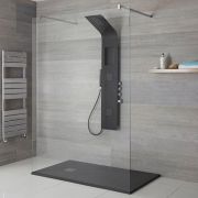 Douchepaneel 3-Weg Thermostatisch met Douchekop Handdouche en 2 Zijdouches Zwart | Stamford