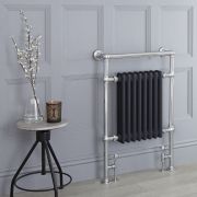 Klassieke Handdoekradiator 93cm x 62cm - Chroom/Antraciet | Elizabeth