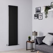 Verticale Design Radiator Enkel Paneel 178cm x 47,2cm - Zwart | Revive