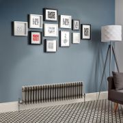 Kolomradiator Horizontaal Klassiek 3-kolommen - Gelakt Ruw Metaal | 30cm x 119cm | Windsor