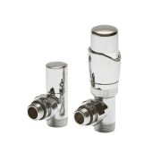 Radiatorkranen Thermostatisch Haaks Chroom met 15mm Adapters
