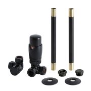 Radiatorkranen Thermostatisch Verkeerd Haaks Modern met Radiatorbuizen - Zwart