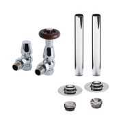 Radiatorkranen Thermostatisch Haaks Klassiek met Afdekbuizen | Keuze Afwerking | Windsor