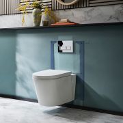 Hangend Toilet Randloos Modern Wit met Kort Muurframe | Keuze Bedieningsplaat | Covelly