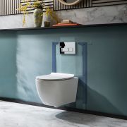 Hangend Toilet Randloos Modern Wit met Kort Muurframe | Keuze Bedieningsplaat | Otterton