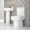 Duoblok Toilet en Wastafel 50cm met Zuil Wit | Covelly