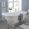 Complete Badkamerset Wit Klassiek incl. Vrijstaand Bad met Witte Badpoten, Wastafel met Zuil en Halfhoog Toilet met WC-Bril | Carlton