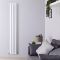 Hudson Reed Revive - Verticale Aluminium Designradiator Dubbellaags (180cm x 23cm) – Wit