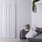 Design Radiator Wit Verticale Aluminium DubbelPaneel 59cm x 180cm  |Revive Air