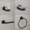 4-delig Accessoireset Glas & Mat Zwart | Nox