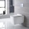 Toilet Hangend Keramisch Vierkant met Soft-Close WC-Bril Wit | Sandford