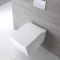 Toilet Hangend Keramisch Vierkant met Soft-Close WC-Bril Wit | Halwell