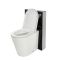 Staand Toilet | Alswear Stortbak Ombouw Dubbele Spoelknop 3/6 Liter Zwart 50cm | Saru