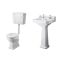 Complete Badkamerset Wit Klassiek incl. Vrijstaand Bad met Witte Badpoten, Wastafel met Zuil en Halfhoog Toilet met WC-Bril | Carlton