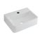 Opzetwastafel Rechthoekig 40cm x 29,5cm Wit met 1-Gats Wastafelmengkraan Chromen | Exton