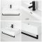 Hangende Wastafel 75cm x 42cm (1 Kraangat) Wit met Zwart Handdoekrek | Sandford
