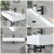 Hangende Wastafel 101cm x 42,5cm (1 Kraangat) Wit met Zwart Handdoekrek | Sandford