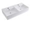 Dubbele Opzetwastafel Rechthoekig 82cm x 42cm (2 Kraangaten) Wit | Halwell
