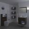 Badkamermeubel Set Hangend 60 cm Donker Eiken Incl Wastafelmeubel + Toilet + Stortbak + Ombouw + Spiegel - incl/excl. LED - Hoxton