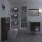 Badkamermeubel Set Hangend 60 cm Donker Eiken Incl Wastafelmeubel + Toilet + Stortbak + Ombouw + Spiegel - incl/excl. LED - Hoxton