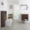 Badkamermeubel Set Hangend 60 cm Donker Eiken Incl Wastafelmeubel + Toilet + Stortbak + Ombouw - incl/excl. LED - Hoxton