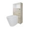 Badkamermeubel Set Hangend 80cm Licht Eiken Incl Wastafelmeubel + Toilet + Stortbak + Ombouw + Open Kast - Incl/excl LED - Hoxton